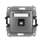 ICON Mechanizm gniazda pojedynczego USB A-B 2.0 grafitowy