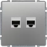 KOS 66 Gniazdo komputerowe podwójne 2xRJ45, bez ramki, ALUMINIUM, 664068