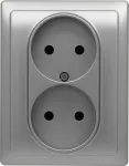 KOS 66 Gniazdo podwójne kompletne ALUMINIUM