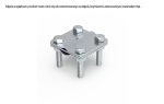 [NI V2A] Złącze uniwersalne drut / pręt 57x57mm; fi8/fi16