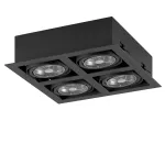 MARA P4Dh AR111 wpust stropowy max. 4x60W, G53, 12V, czarny głęboki (mat struktura) RAL 9005