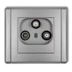 FLEXI Gniazdo abonenckie 2 wyjścia SAT + TV srebrny metalik