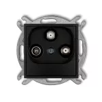 ICON Mechanizm gniazda abonenckiego 2 wyjścia SAT + TV czarny mat