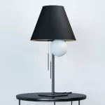 ZORIA A1 biurkowa max. 1x23W, E27, 230V + LED 3W/300lm/930, 230V, czarny/złoty, czarny głęboki (mat struktura) RAL 9005