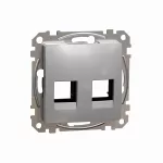 Płytka centralna 2xRJ45 do wkładów 5e-6 UTP KElINE, Sedna Design & Elements, Amp, mOlEX, srebrne aluminium