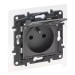 Niloe Step - gniazdo zasilające 2P+Z IP44, zaciski automatyczne, z przesłoną- kolor stalowy, Legrand