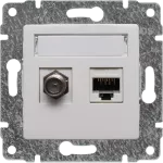 VENA Gniazdo TV typu F + RJ45 kat. 5e BIAŁY