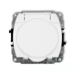 TREND Mechanizm gniazda bryzgoszczelnego z uziemieniem SCHUKO 2P+Z (klapka biała, przesłony torów prądowych) biały
