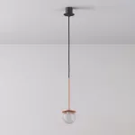 CLAR 250 fi100 wisząca LED 2,7W/298lm/3000K, 230V, przewód czarny guma, kolor miedzi (gładki mat)