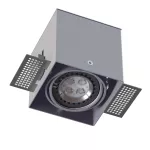 GUTAR B1Ahd wpust stropowy bezramkowy, max. 1x35W, GU10, 230V, srebrny aluminiowy (mat struktura) RAL 9006