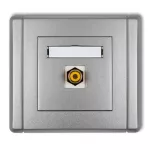 FLEXI Gniazdo pojedyncze RCA (typu cinch - żółty, pozłacane) srebrny metalik
