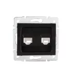 LOGI 02-1410-042 cm Gniazdo komputerowe podwójne niezależne (2x RJ45Cat 5e Jack)