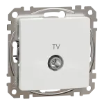 Gniazdo TV przelotowe (10dB), Sedna Design & Elements, białe