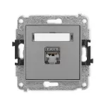 ICON Mechanizm gniazda komputerowego pojedynczego 1xRJ45, kat. 5e, ekranowany, 8-stykowy szary mat