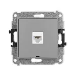 ICON Mechanizm gniazda komputerowego pojedynczego 1xRJ45, kat. 6A, 8-stykowy, bez pola opisowego szary mat