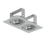 MARA E2Bh AR111 wpust stropowy max. 2x60W, G53, 12V, srebrny aluminiowy (mat struktura) RAL 9006