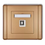 FLEXI Gniazdo pojedyncze USB A-B 2.0 złoty metalik