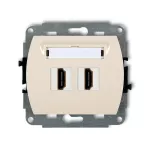TREND Mechanizm gniazda podwójnego HDMI 2.0, 4K beżowy