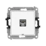 MINI Mechanizm gniazda komputerowego pojedynczego 1xRJ45, kat. 5e, ekranowany, 8-stykowy, bez pola opisowego biały mat