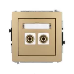 DECO Mechanizm gniazda głośnikowego pojedynczego (typu banan - czerwony i czarny, pozłacany, 4 mm2, do lutowania) złoty metalik