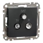 Gniazdo R/TV/SAT przelotowe (10dB), Sedna Design & Elements, czarny antracyt