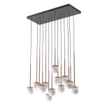 COTTON PANEL HF2, fi100 wisząca max.14x1,9W, G9, 230V, przewód czarny, kolor miedzi (gładki mat)