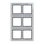 DECO Ramka modułowa 6 krotna (2 poziom, 3 pion) - efekt szkła (ramka szara; spód grafitowy)