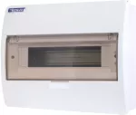 ROZDZIELNICA MODUŁOWA S12 (1x12) NATYNKOWA IP40 Z OSŁONĄ W KOLORZE DYMNYM Z ZACISKAMI N+PE