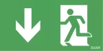 125x250 piktogram 26 strzałka dół chłopek w drzwiach logo awex (ISO7010)
