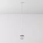 CLAR 500 fi100 wisząca wpust LED 2,7W/298lm/3000K, 230V, przewód transparentny, srebrny aluminiowy (mat) RAL 9006