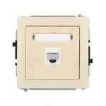 DECO Mechanizm gniazda komputerowego pojedynczego 1xRJ45, kat. 6A, 8-stykowy beżowy