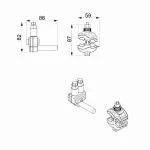 Zacisk odgałęźny przebijający izolację 2x(6-35 mm²) + zacisk SLIW57