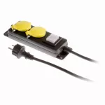 PS-270WS/44/1,5/3 E CZARNY Przedłużacz warsztatowy 2x230V IP44 H05RR-F 3G1,5 3m