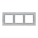 DECO Ramka uniwersalna potrójna - aluminium szczotkowane (ramka: srebrna; spód: grafitowy) srebrny