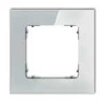 ICON Ramka uniwersalna pojedyncza kwadratowa - efekt szkła (ramka: szara; spód: grafitowy mat) szary