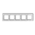 DECO Ramka uniwersalna pięciokrotna transparentna DECO Art - efekt szkła (ramka: transparentna; spód: biały)