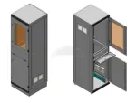 Obudowa przemysłowa na komputer z półką na klawiaturę i mysz 42U 600x800 WR IP 54 RAL 7035