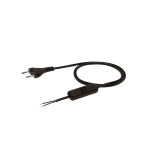 Przewód przyłączeniowy z przełącznikiem z zalewaną wtyczką płaską brązowy PVC 250V~/2,5A 2x0,75mm² - 2m S-13W-0,75-2-3