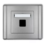 FLEXI Gniazdo multimedialne pojedyncze bez modułu (standard Keystone) srebrny metalik