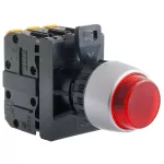 PRZYCISK WYSTAJ PODŚW CZERWONY 1ZW 1ROZ PIERŚCIEŃ NIKLOWANY ST22-WLC-11-110-LED\AC