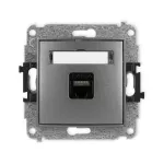 ICON Mechanizm gniazda komputerowego pojedynczego 1xRJ45, kat. 6A, 8-stykowy grafitowy