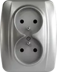 KOS 1 Gniazdo podtynkowe podwójne ALUMINIUM