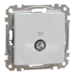 Gniazdo TV przelotowe (10dB), Sedna Design & Elements, srebrne aluminium