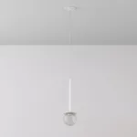 CLAR 250 fi100 wisząca wpust LED 2,7W/298lm/3000K, 230V, przewód transparentny, biały sygnałowy (mat struktura) RAL 9003