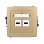 DECO Mechanizm gniazda podwójnego 2xUSB C-C złoty metalik