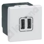 MOSAIC - GNIAZDO ZASILAJĄCE 2 X USB 1500 MA - BIAŁY, Legrand
