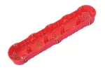 Puszka do płyt gipsowych PK60, płytka 46mm, fi68, z wkrętami, pięciokrotna, samogasnąca, czerwona, IP30