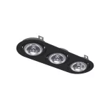 GIULIETTA C1Ch AR111 wpust stropowy max. 3x60W, G53, 12V, czarny głęboki (mat struktura) RAL 9005