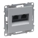 SUNO - Gniazdo 2XRJ45/kat 6 UTP, Aluminium, Legrand