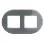 ICON Ramka uniwersalna podwójna okrągła - efekt szkła (ramka: grafitowa; spód: biały) grafitowy